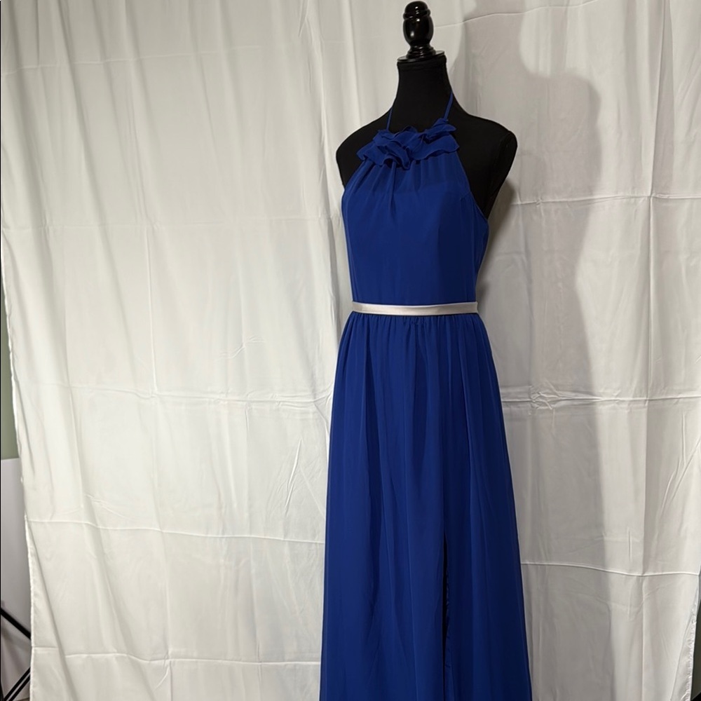 Alfred Angelo Blue Halter Dress Size 4